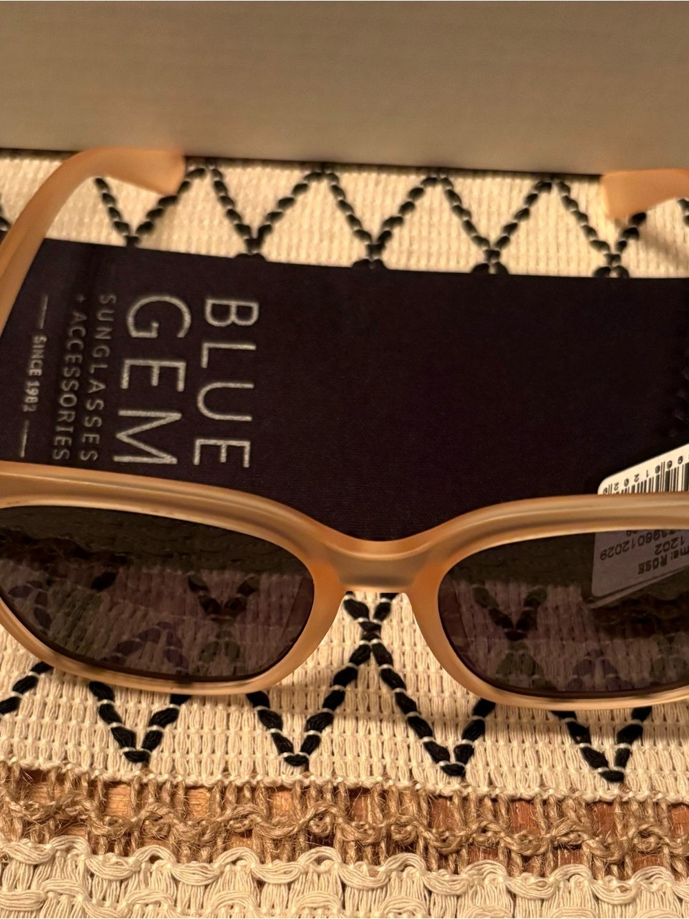 Blue Gem Tan Oval Women's Sunglasses